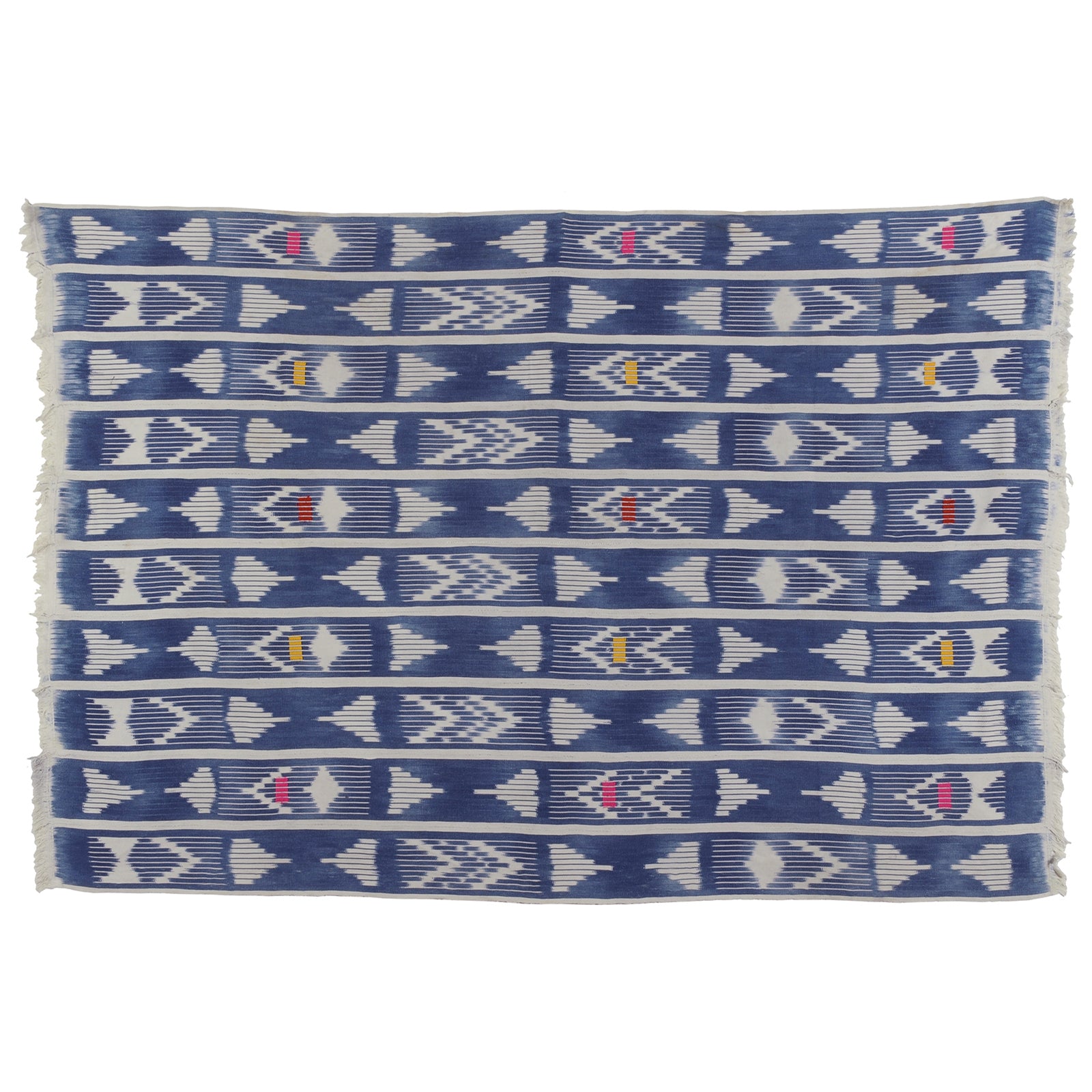 Vintage Handwoven Baule Cloth – Ivory Coast Textile, 58½″×40″