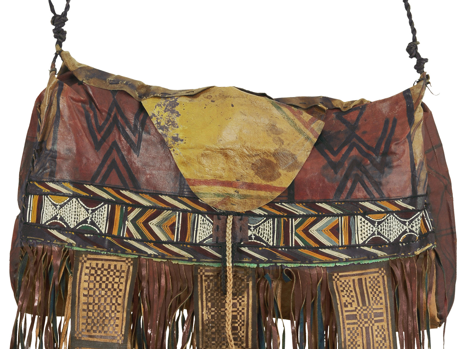 Vintage Tuareg Leather Bag – Sahara Nomad Ethnic Aged Leather Carryall
