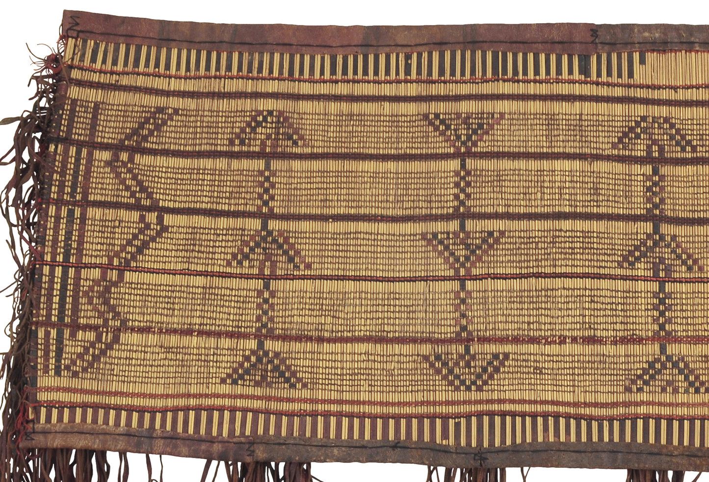 Authentic Tuareg Straw Mat From Niger - A Cultural African Artifact From Sahara - close-up