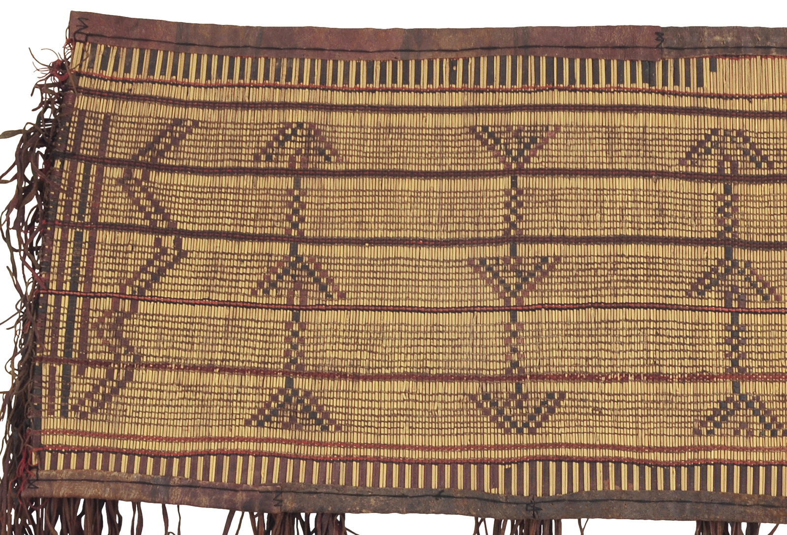 Authentic Tuareg Straw Mat From Niger - A Cultural African Artifact From Sahara - close-up