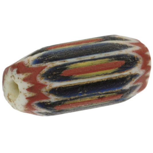 Striped 4-Layer Chevron Bead - Antique Venetian Glass 17X8Mm