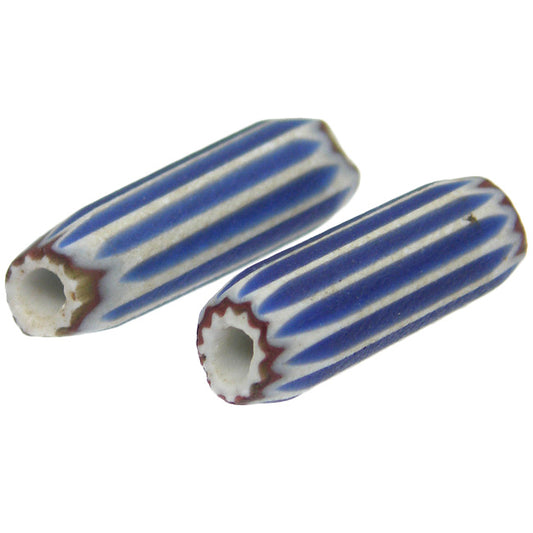 Matching Pair 4-Layer Chevron Beads - Antique Venetian 1800S
