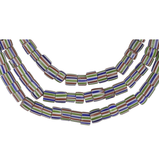 Old Matching Strand Of 4-Layer Striped Chevron Venetian Trade Beads