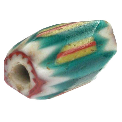 Antique Green 4-Layer Chevron Bead - Venetian Glass, 15X8Mm