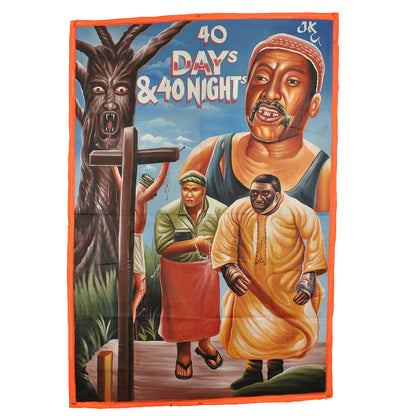 Unique 40 Days & 40 Nights Movie Poster - Hand Painted Ghanaian Art