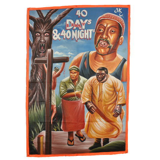 Unique 40 Days & 40 Nights Movie Poster - Hand Painted Ghanaian Art