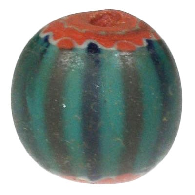 Rare Dutch 5-Layer Hot-Tumbled Chevron Bead 15X14Mm, 1700S Trade