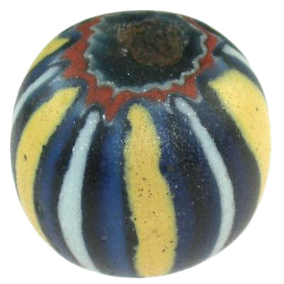 Rare 5-Layer Striped Chevron Bead - Antique Venetian Glass 1800S