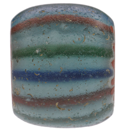 Large 5 Layer Striped Chevron Bead | Antique Venetian Trade Glass - close-up