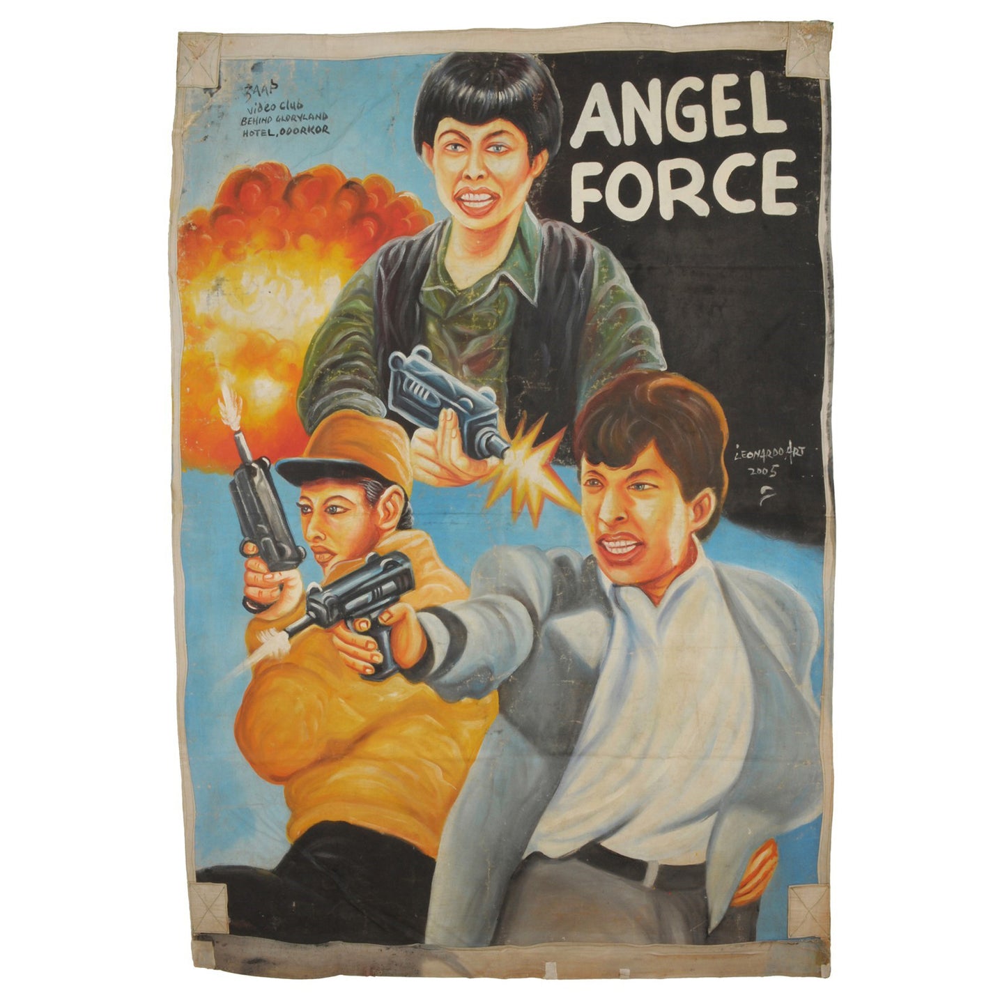 Angel Force Movie Poster - Hand-Painted Ghanaian Art