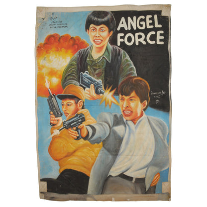 Angel Force Movie Poster - Hand-Painted Ghanaian Art