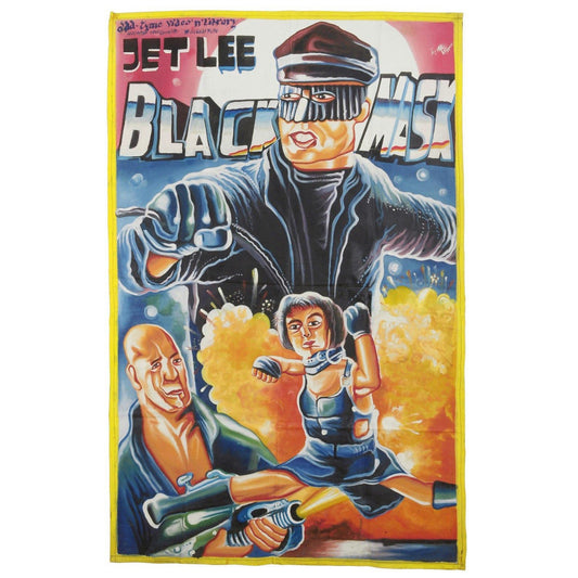 Black Mask Movie Poster - Hand Painted In Ghana Jet Li