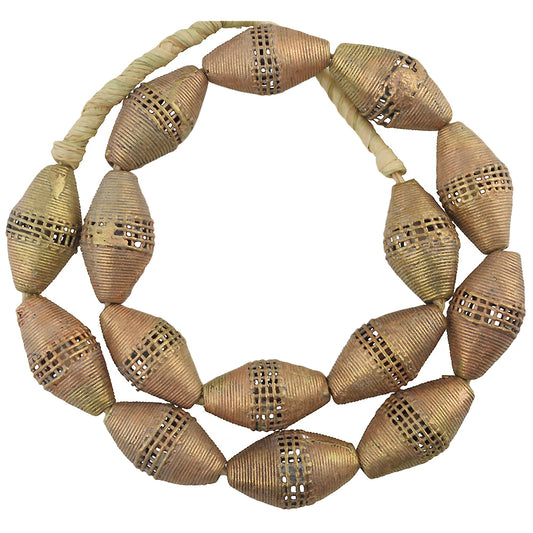 Authentic African Brass Beads - Handmade In Ghana (23" Strand)