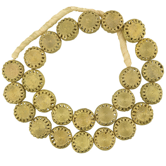 New Tabular African Brass Beads From Ashanti, Ghana