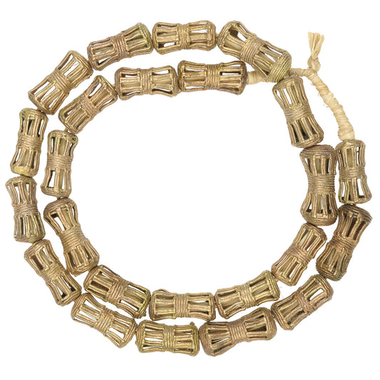 Handmade African Brass Beads From Ghana - 25.5" Strand