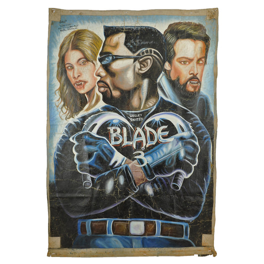 Authentic Blade 3 Movie Poster - Hand-Painted Ghana Art - horror scene artwork