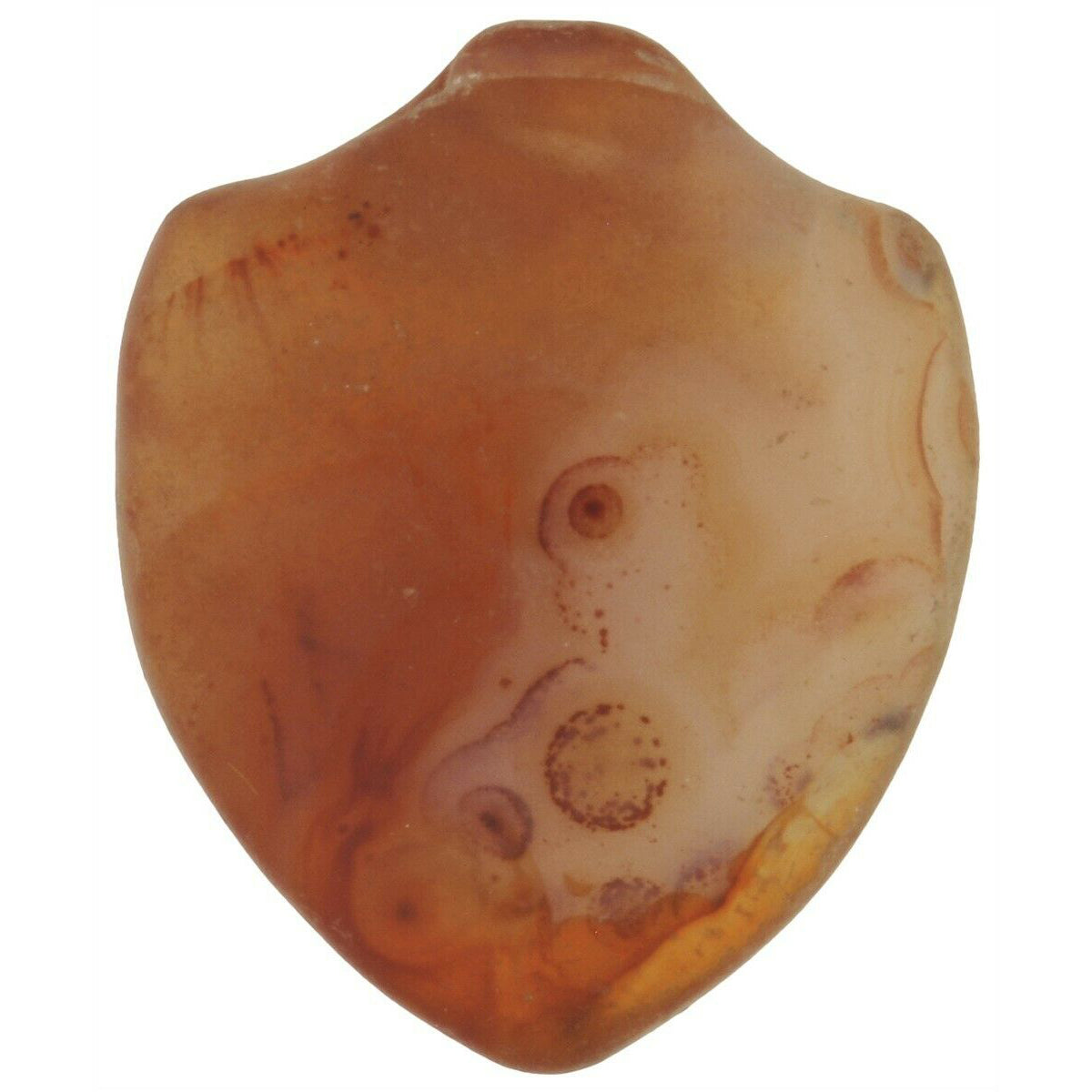 Antique Carnelian Agate Bead Large Heart Stone Pendant Jewelry