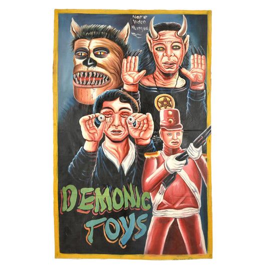 Demonic Toys Movie Poster - Hand-Painted Ghana Horror Art - horror scene artwork