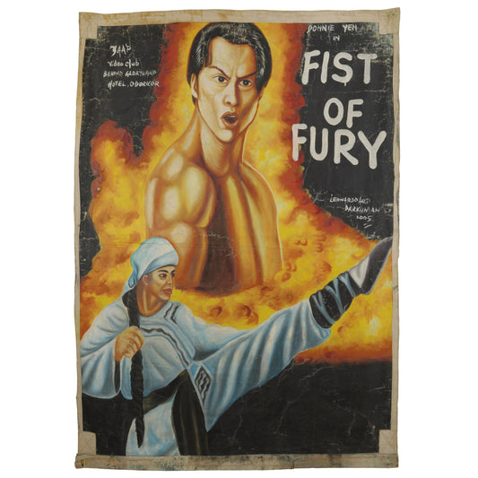 Fist Of Fury Movie Poster - Authentic Hand-Painted Art From Ghana