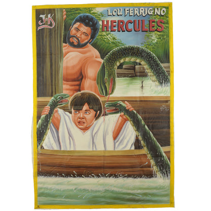 Hercules - Genuine Hand-Painted Ghanaian Movie Poster 58" X 39"