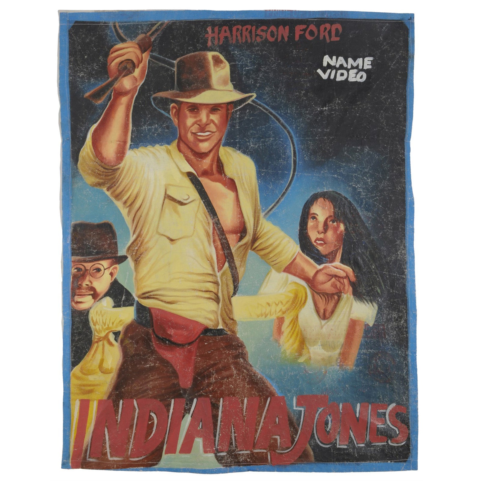 Authentic Indiana Jones Ghanaian Hand-Painted Movie Poster Art
