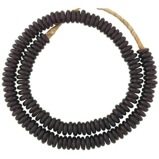 African Recycled Glass Beads 11Mm, Ghana Trade Beads, 21” Strand