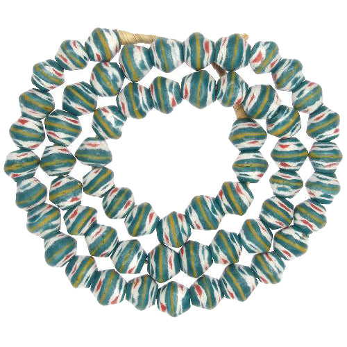 Powder Glass Bicone Beads 13-14Mm - Ghana Recycled Trade Beads