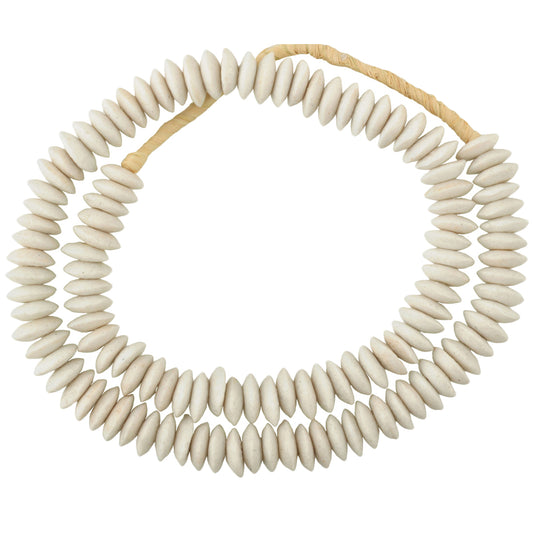 African Recycled Krobo Glass Disk Beads - 24" Strand, Handmade