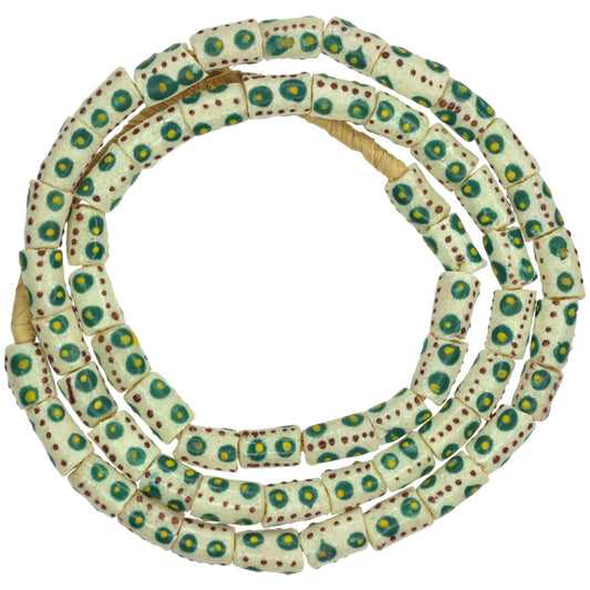 Fancy Krobo African Trade Beads - 6-7Mm Powder Glass Strand