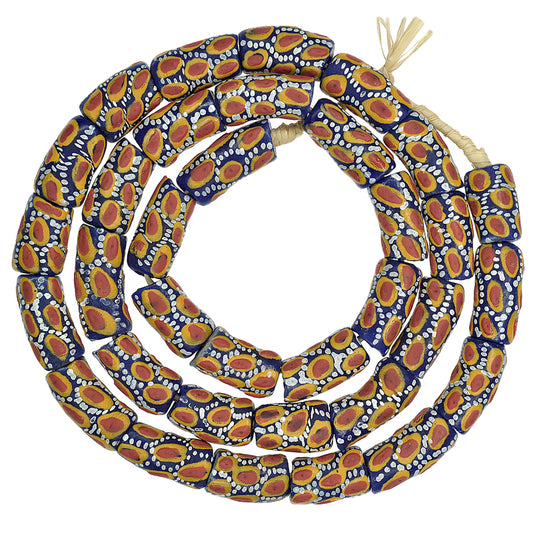 Colorful African Trade Beads - Fancy Krobo Recycled Glass Beads 10Mm