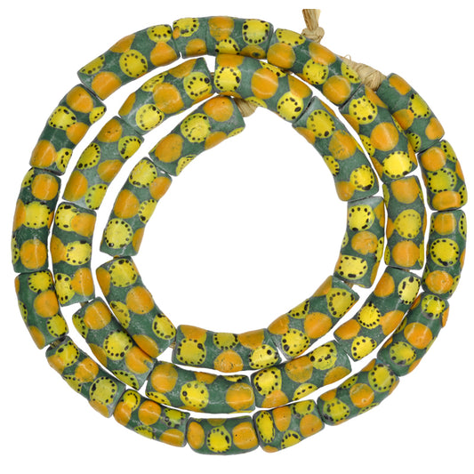 Fancy Krobo Powder Glass Beads - Imitating Venetian Eye Trade Beads