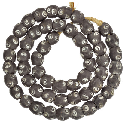 Black Eye Ghana Powder Glass Beads - African Recycled Trade Beads