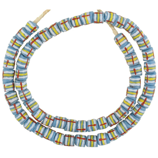 New African Krobo Glass Beads - Fancy Recycled Powder Trade Beads