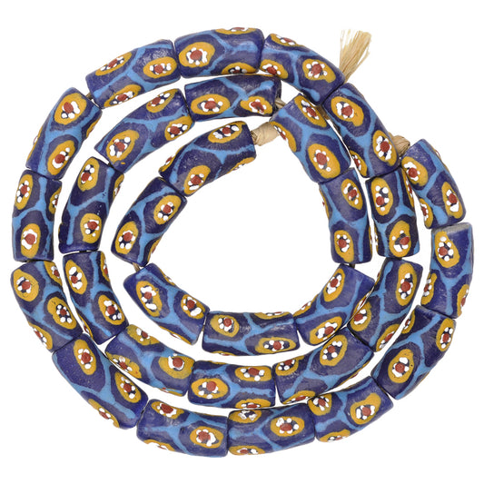 Powder Glass African Trade Beads, Krobo Ghana Fancy Glass Beads, 10-11Mm