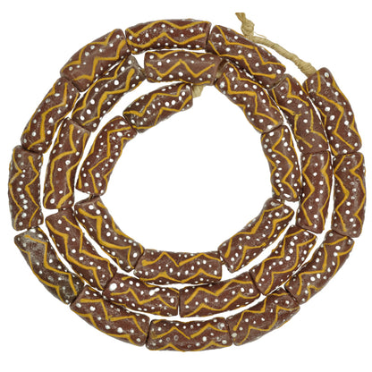 African Fancy Glass Beads - Handmade Krobo Trade Beads (9Mm)