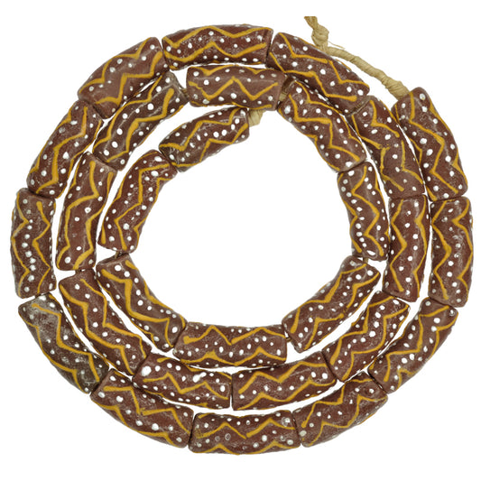 African Fancy Glass Beads - Handmade Krobo Trade Beads (9Mm)