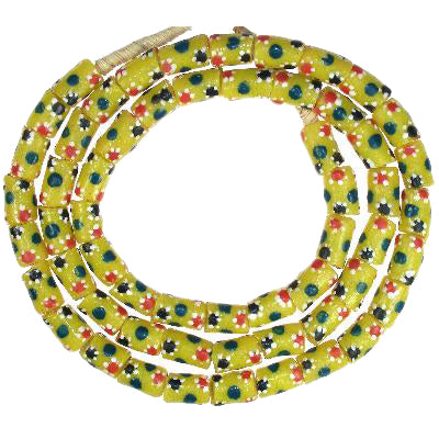Vibrant 8-9Mm Fancy Krobo Glass Beads - African Trade Beads