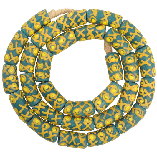 10Mm Fancy Powder Glass Beads, Krobo Ghana Trade Beads