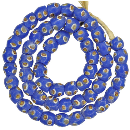 African Eye Powder Glass Trade Beads - 13Mm Ghana Krobo Strand