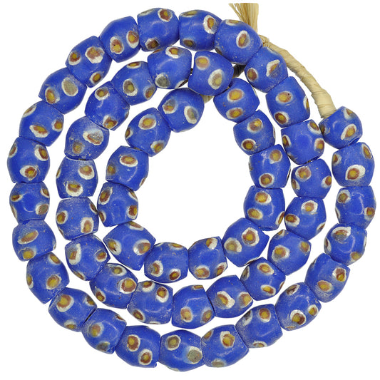 African Eye Powder Glass Trade Beads - 13Mm Ghana Krobo Strand