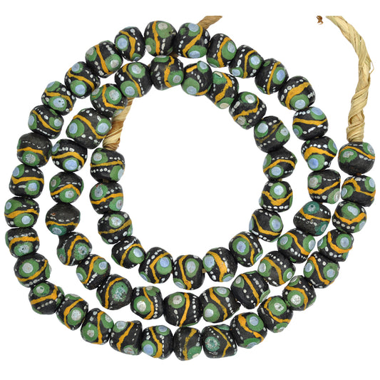 Fancy African Powder Glass Beads - 11Mm Krobo Trade Beads