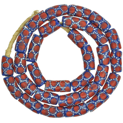 Colorful African Powder Glass Beads, 10-11Mm, Fancy Krobo Beads