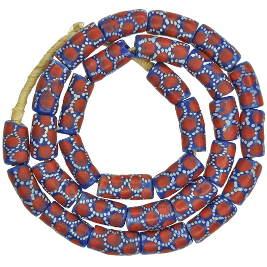Colorful African Powder Glass Beads, 10-11Mm, Fancy Krobo Beads