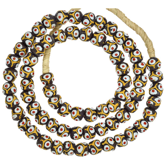 African Powder Glass Beads - Fancy Krobo Recycled Glass, 11Mm
