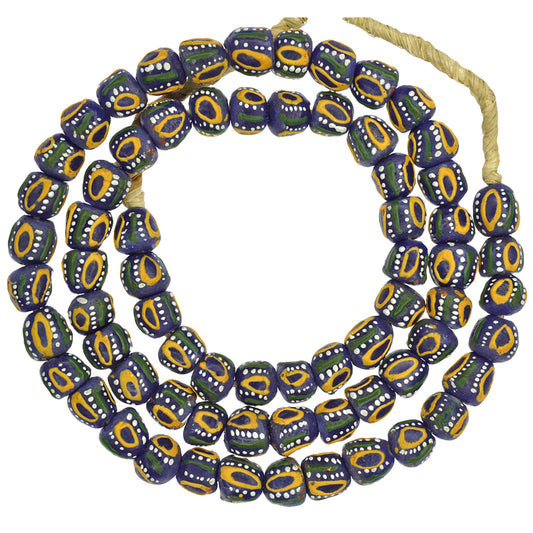 African Fancy Powder Glass Beads - 11Mm Ghana Trade Beads