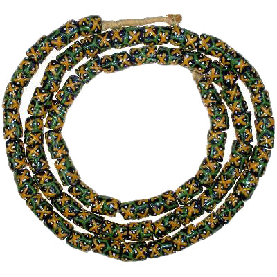 Authentic Krobo Powder Glass Beads 7Mm - Fancy African Trade Beads