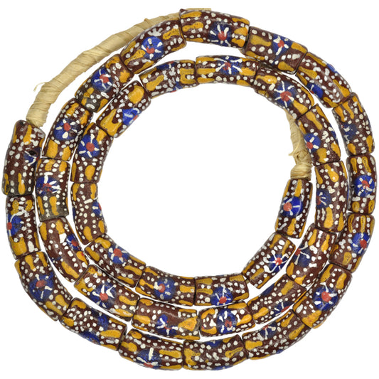 African Trade Beads - Fancy Powder Glass Beads From Ghana (9Mm)