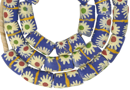 Large Fancy Powder Glass Beads - African Trade Beads From Ghana - close-up