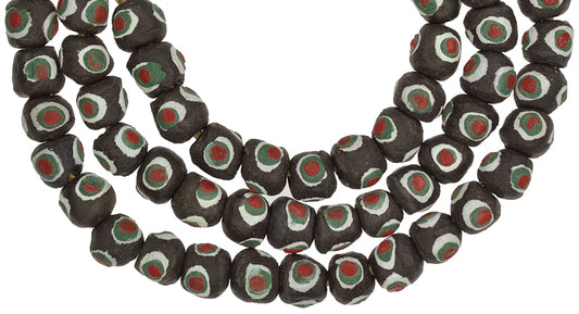 New Powder Glass African Beads - Imitation Venetian Eye Trade Beads - alternate view