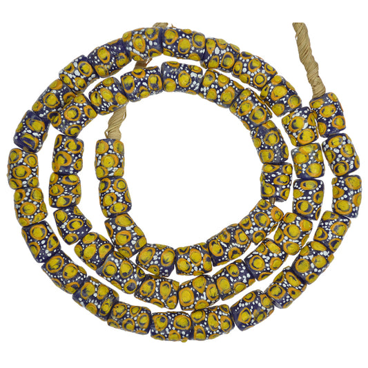 African Trade Beads: Fancy Powder Glass Krobo Eye Beads 10Mm